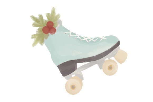 A Farmhouse Christmas Craft: Vintage Skates in Watercolor