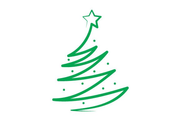 A Minimalist Christmas Tree Line Art Asset for Crafts & Seasonal Products