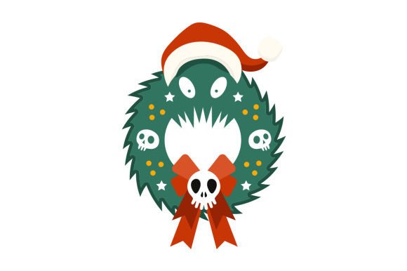 A Spooky Christmas Wreath for Crafts and Holiday Campaigns