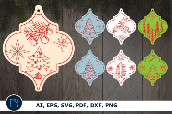 Arabesque Tile Christmas SVG Bundle 2 for Laser Cutting & Winter Branding