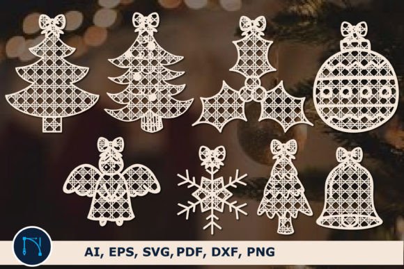 Cane Rattan Christmas SVG Bundle for Laser Cutting & Winter Crafting