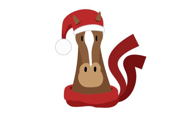 Horse with a Christmas Hat: A Crafty & Festive Design Asset