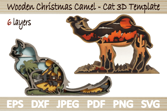 Laser-Cut Wall Decor: 2 Camel Cat 3D - 6 Layers Review
