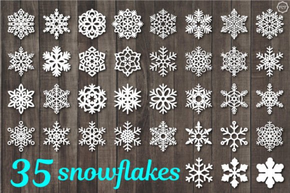 Snowflake SVG Bundle: Laser-Cut Elegance for Winter Content