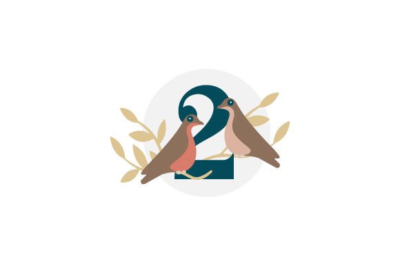Two Turtle Doves: A Festive Graphic Asset for Crafts