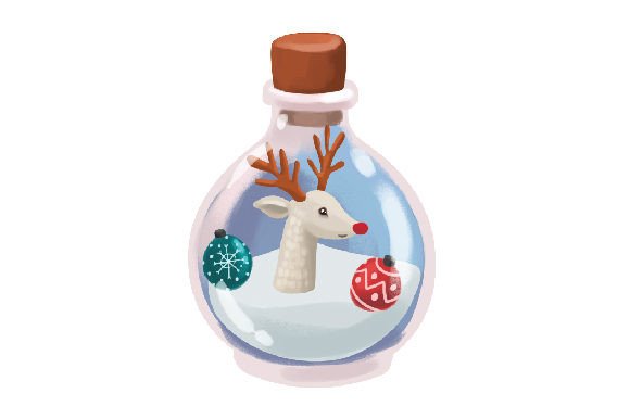 White Reindeer in Jar: A Crafts Christmas Asset Review